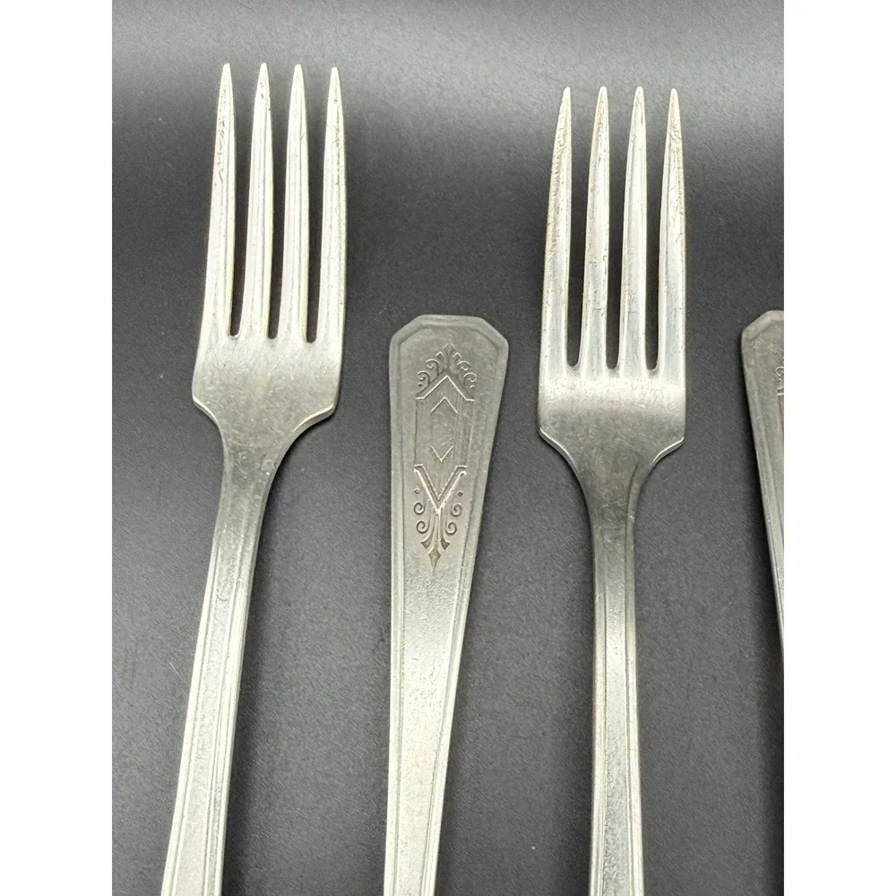 VTG Oneida WM. A. Rogers Croydon Mary Lee Silverplate Dinner Fork 1932 Set Of 6